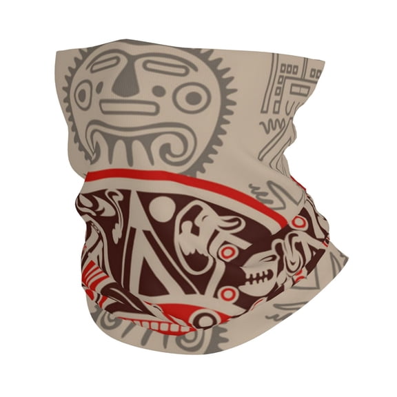 Bandana Face Mask Headwear Neck Gaiter Dust Wind Scarf Balaclava - Aztec ancient american Tribal Face
