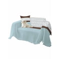 thumbnail image 2 of Blue Brown Morocco Couch Cover for Dogs, Geometric Stripes Aqua Stitching Washable Sofa Covers Slipcover for Pets Dogs Futon Cover, Couch Recliner Covers, Oversized Chair Slipcover 71"x91", 2 of 9