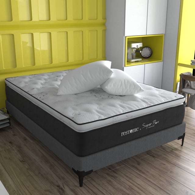 Colchon Queen Size Restonic Flexxy + Almohada Memory Foam + 1 Almohada Bleden