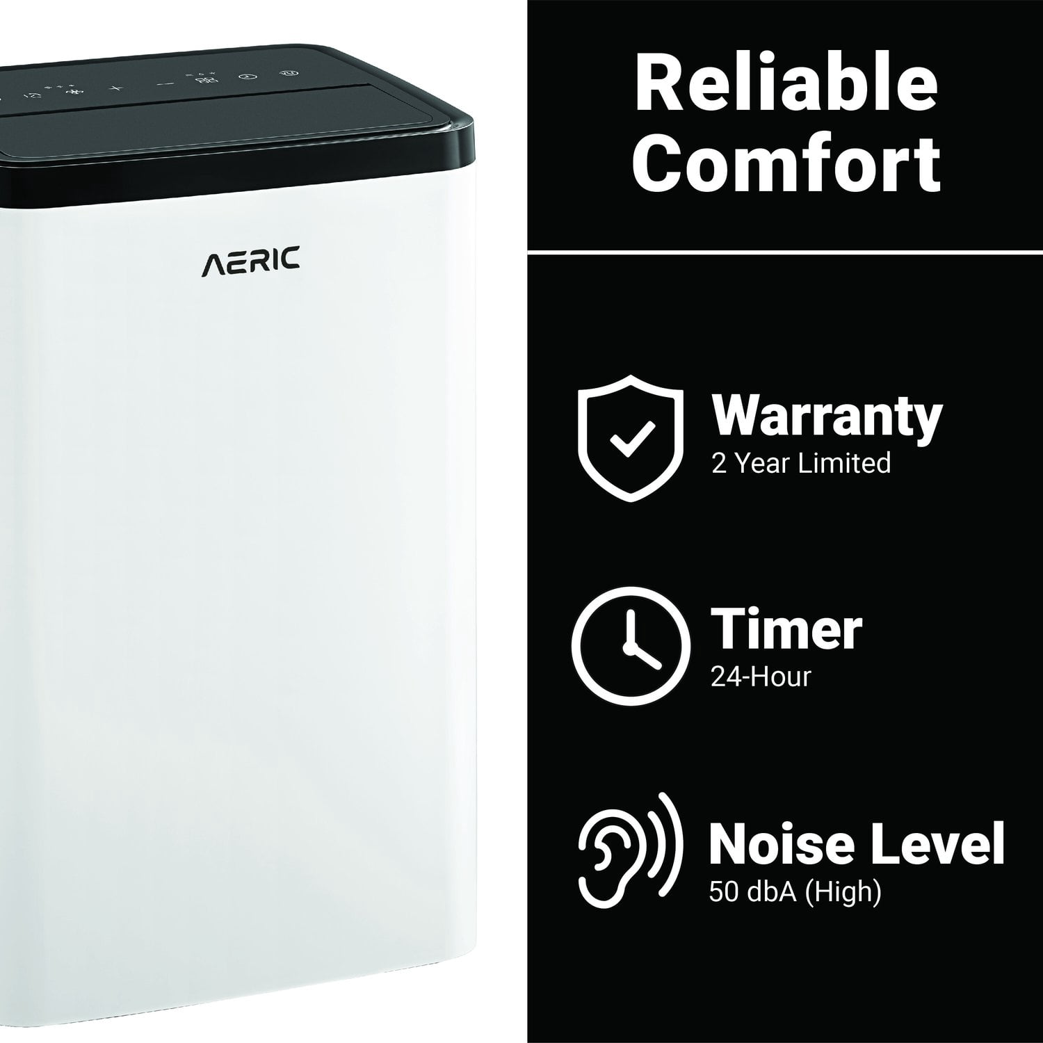 Aeric 8000 BTU 12000 BTU ASHRAE Portable Air Conditioner with Fan, White, 550 Sq Ft, AERP081AW