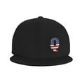 thumbnail image 2 of DouZhe Flat Brim Cap Snapback Hat, Letter Q Usa Flag Stickers Prints Adjustable Black Adult Baseball Cap, 2 of 7