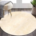 thumbnail image 3 of Teppich Homes Cozy 5x5 Handmade Tufted Wool Rug - Beige Geometric Pattern Round Carpet for Living Room And Hallway, 3 of 6