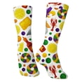 thumbnail image 5 of MEICHEN Women's Mardi Gras Themed Comfortable Cute Printed Mid Calf Sports Socks Fashion Clothing Accessories for Women, 5 of 5