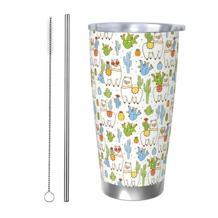 

Tideii Cactus Plants for 20OZ Car Cup Stainless Steel Cold and Hot Cup with Lid Suitable for Outdoor and Home Unisex-Straw Two-piece Set