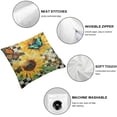 thumbnail image 4 of Acheng Sunflower Pillow Covers Yellow Floral Butterfly Spring Summer Buffalo Plaid Outdoor Decorative Throw Pillows Farmhouse Pillowcases Cushion Case Decor for Home Sofa Couch Bed,Set of 2 White, 4 of 6