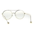 thumbnail image 4 of Womens Metal Ball Tip Retro Trend Unique Feminine Pilots Sunglasses Gold Clear, 4 of 4