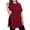 Deep Red, variant on Plus Size Long Split Hem T Shirt for Women Crew Neck Loose Fit Short Sleeve Casual Top Comfortable Tunic Blouse Soft Fabric
