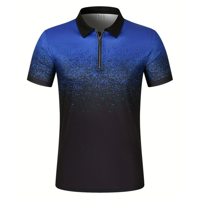 Huresd Mens Polo Shirts Quarter Zipper Breathable Shirts for Men