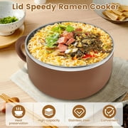 Ramen Bowl Set with Fork,Cute bear Instant Ramen Noodle Bowls with Lid,Extra Large Ceramic Soup Bowls with Handle,Japanese Ramen Cooker