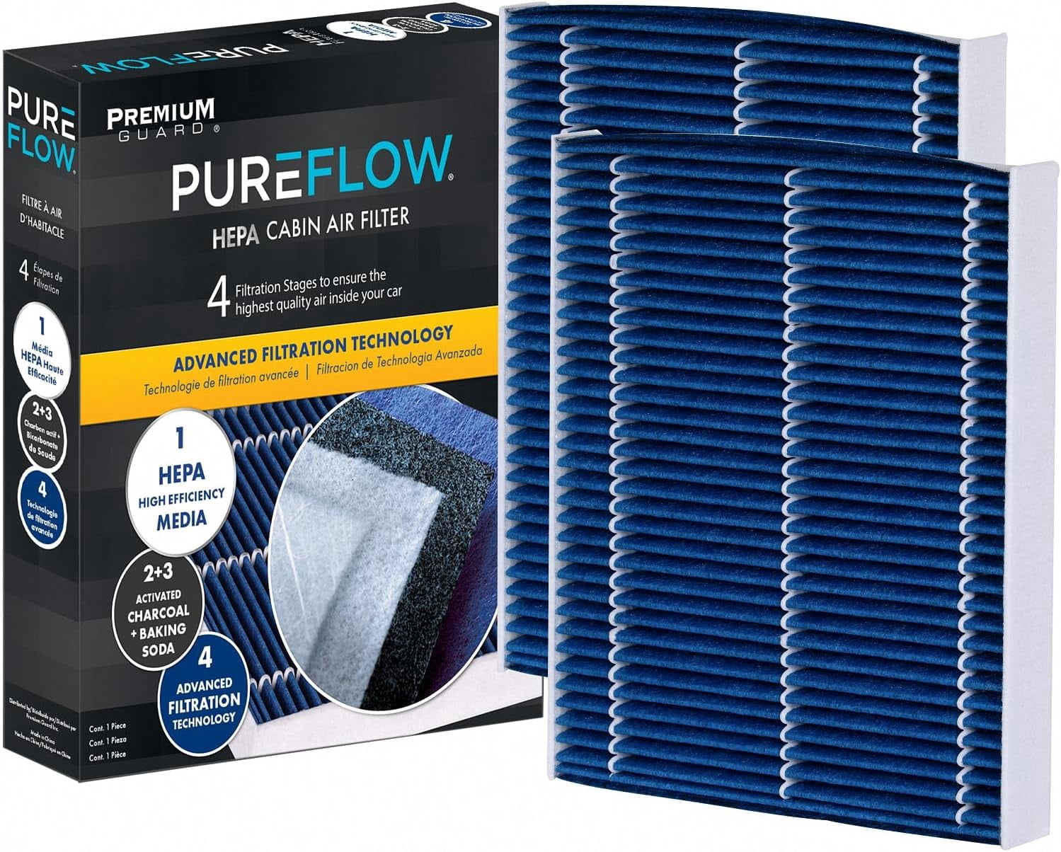 PUREFLOW PC4329HX HEPA Cabin Air Filter | Fits 2011-2016 BMW 535i xDrive 3.0L, 535i 3.0L, 550i 4.4L, 550i xDrive 4.4L