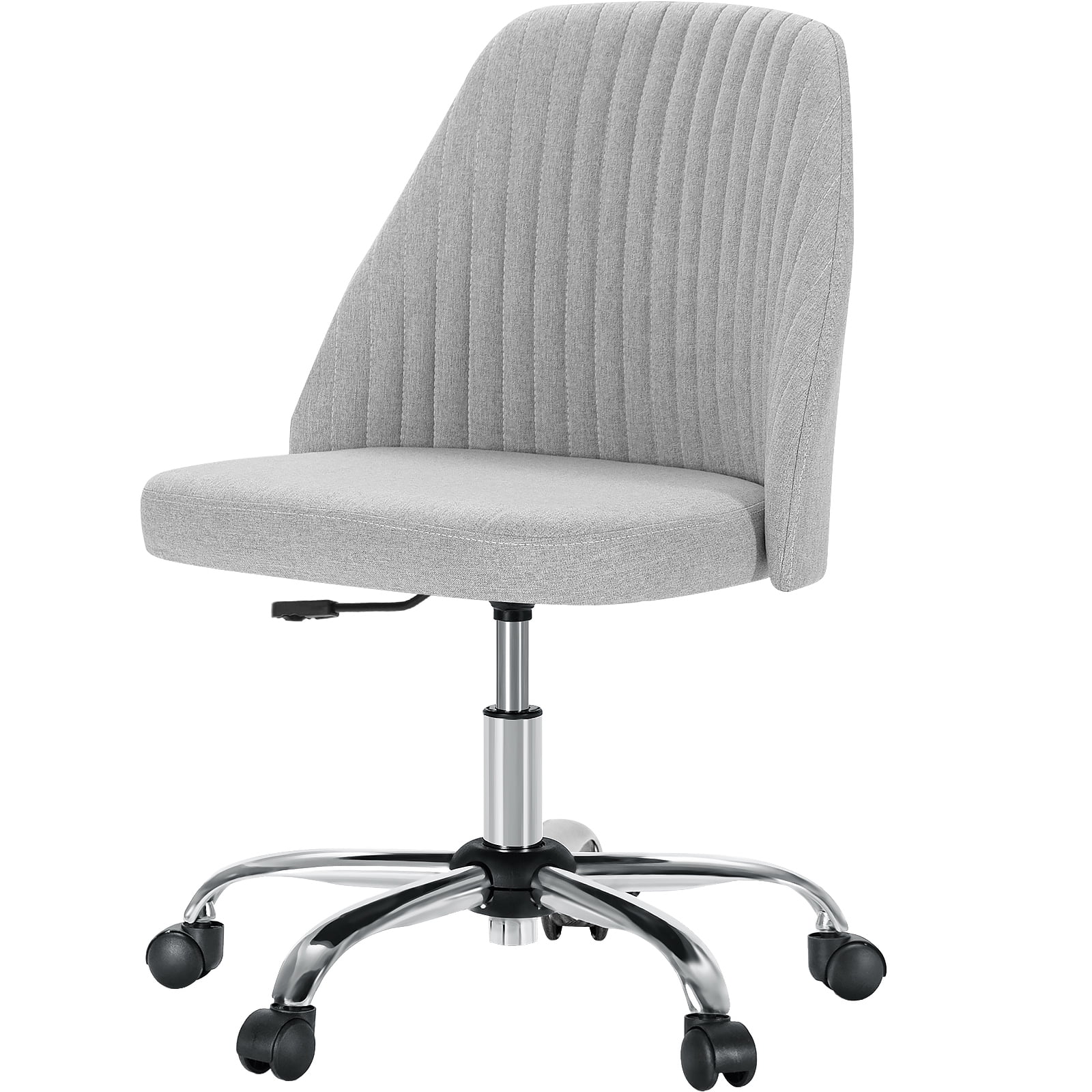 Armless Adjustable Swivel Desk Chair with Wheels