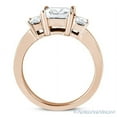 thumbnail image 4 of Square Brilliant Cut Charles & Colvard Moissanite 3-Stone Engagement Ring in 14k Rose Gold, 4 of 5