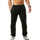 thumbnail image 1 of ICHUANYI Clearance Men's Elastic Pants Solid Color Breathable Cotton Linen Loose Casual Pants(Black, S) Ichuanyi Ichuanyi, 1 of 4