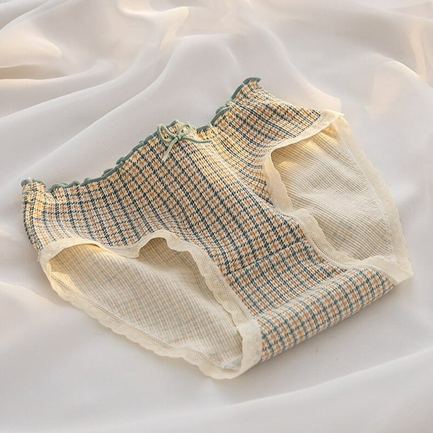 M-XL-ropa interior de algodón para mujer, calzoncillos con flores de cintura media, bragas de encaje Sexy, lencería femenina, bragas sin costuras