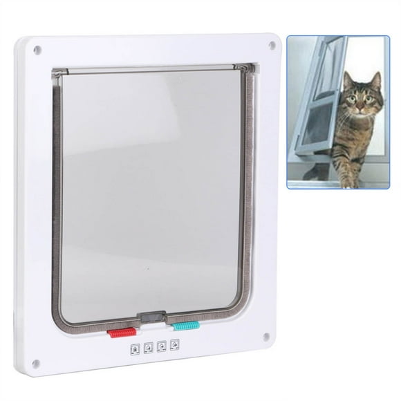 Ventana de Puerta Con Mosquitera para Mascotas Con Cerrado Solapa para Gatos Materia Material Acrílico Abcil de Instalar Robusto Tamaña Grande para Mascotas