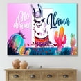 thumbnail image 2 of Designart ' No Drama and Colorful Llama ' Children's Art Canvas Wall Art Print, 2 of 4