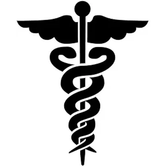 Caduceus Medical Symbol Edible Icing Image Cake Topper, by Tnct.