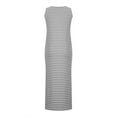 thumbnail image 4 of Lovskoo 2024 Women Casual Sleeveless Striped Tank Midi Dresses Spring Button Front U Neck Bodycon Dresses T Shirt Summer Dress Gray 2XL, 4 of 6