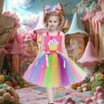 thumbnail image 2 of Hihipz Little Girls Skirts Rainbow Layered Tutu Dress Dance Performance Ruffle Cake Skirt Birthday Concert Party, 2 of 5