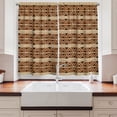 thumbnail image 2 of Ambesonne Africa Kitchen Curtains, Geometric Pattern Triangles, 55"x39", Cocoa and Caramel, 2 of 3