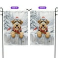 thumbnail image 2 of Playful Airedale Terrier Welcomes Winter Snowy Day with Cardinal Bird Garden Flag 12x18in Double Sided Dale Waterside Dog Lover Outdoor Decor - 2017, 2 of 5