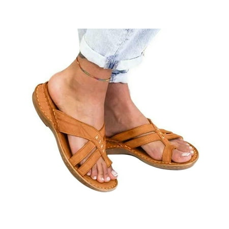 

Womens Orthopedic Slide Ring Toe Sandals Slip On Flip Flop Summer Shoe