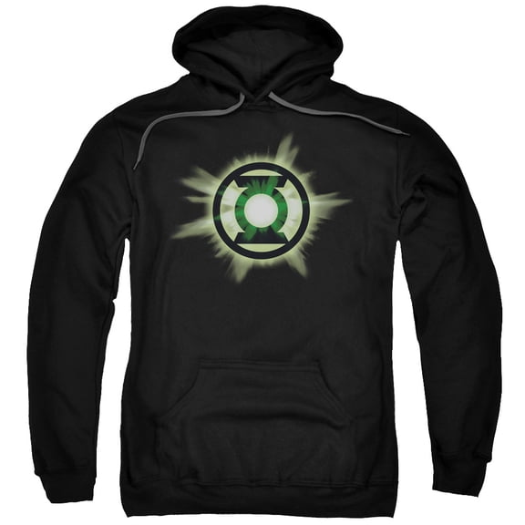 Green Lantern Men's Green Glow Hooded Sweatshirt Small Black