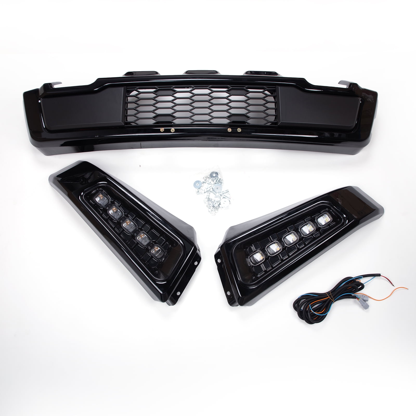 Raptor Style Steel Front Bumper Assembly w/ LED for 2015-2017 Ford F150, Black