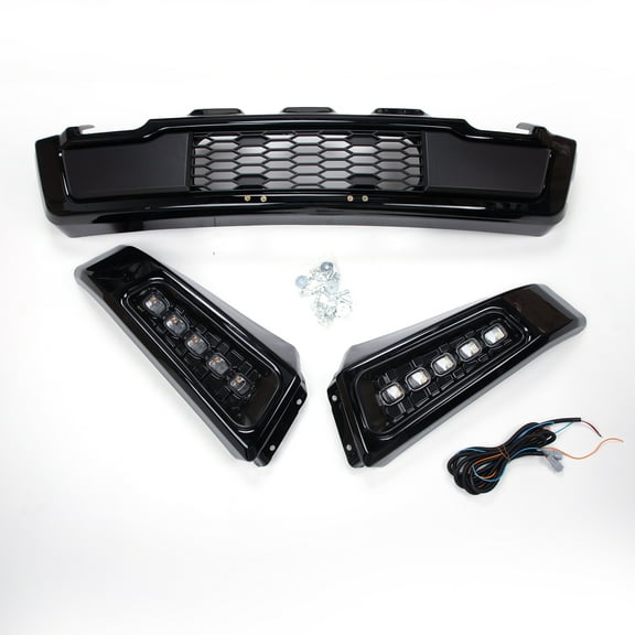 For 2015-2017 Ford F-150 F150 Raptor Style Front Bumper W/LED Lights Black NEW