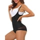thumbnail image 5 of INSPIRAR CHIC Body de Control de Abdomen para Mujeres, Malla, Moldeador Esbelto, Tirantes Ajustables, Escote Abierto, Mono, Talla Grande, Negro, 5 of 5