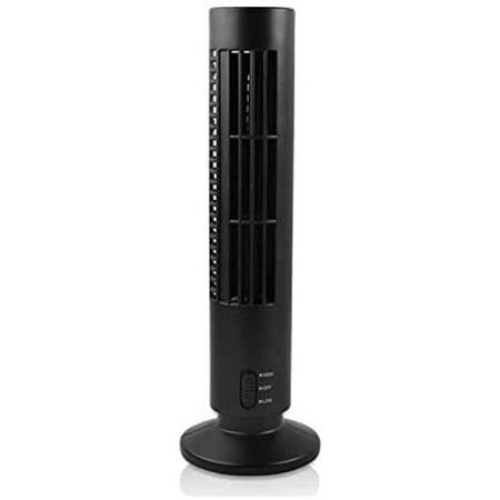 

USB Rechargeable Mini Tower Fan Portable Small Air Conditioner Desk Fan for Travel Home Office Sport - Black