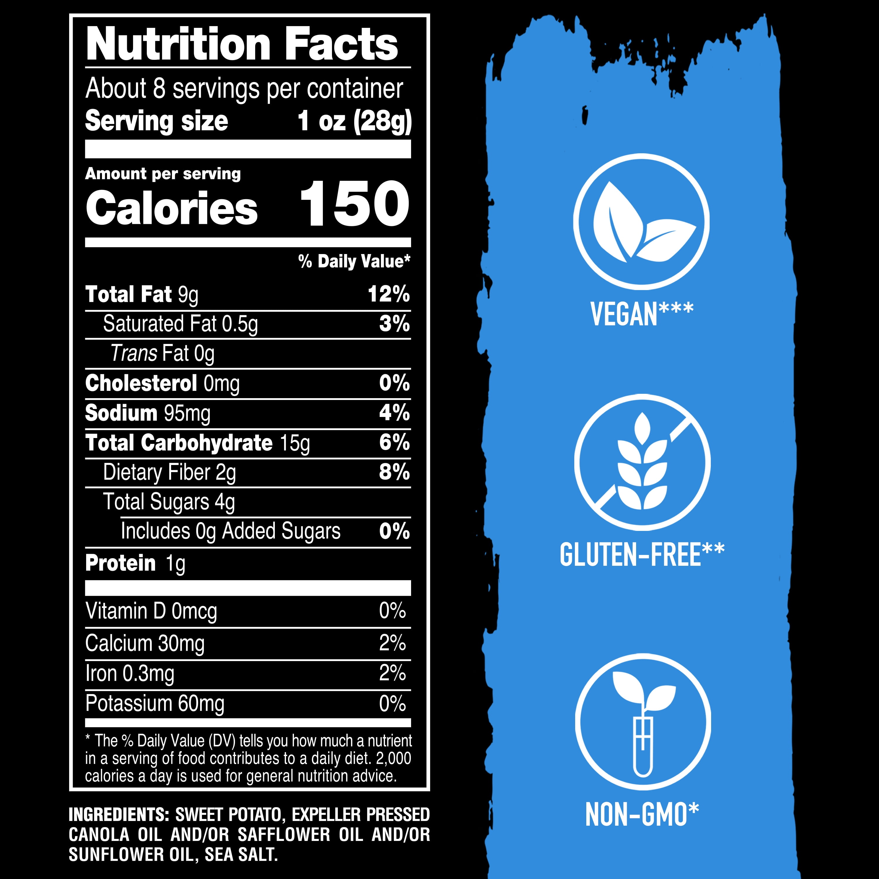 (2 pack) TERRA Sea Salt Wavy Sweet Potato Snack Chips, Sharing Size, 8.2 oz