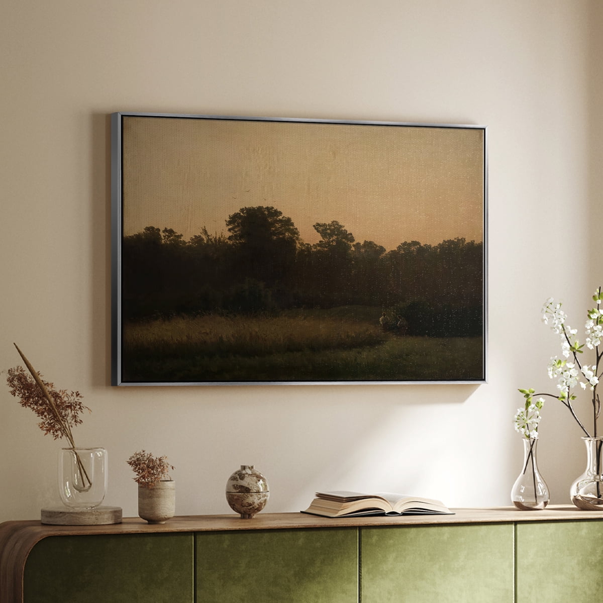 Vintage Landscape-CCCXXXV By Wexford Home Framed in Silver Wood Gallery Wrapped Canvas 17 in. x 25 in.
