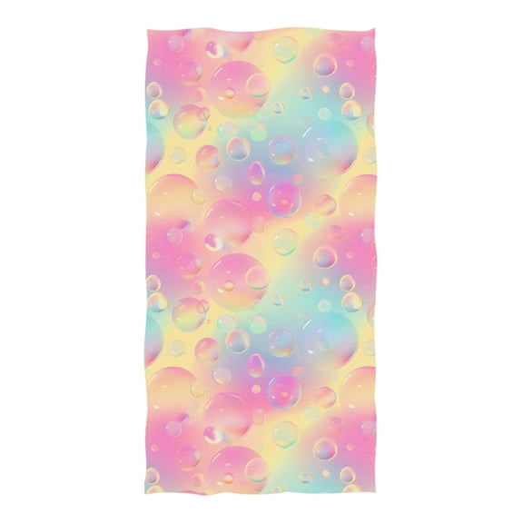 Oversized Beach Towel Extra Large Absorbent Microfiber Bath Towels Soft Quick Drying Colorful Bubbles 74"x37"