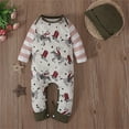 thumbnail image 2 of Hwmodou Baby Bodysuits Boys Childrens Farm Pattern Long Sleeved Jumpsuit Hat Two Piece Childrens Suit Fall Winter Baggy Crawl Suit,0-3M, 2 of 8