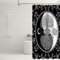 thumbnail image 6 of Black and White Shower Curtain, Gothic Shower Curtain, Blessing Tree Tai Chi Sun and Moon Shower Curtain Set Waterproof Bath Curtain Bathroom Decor with 12 Hooks, 72x72 inches, 6 of 6