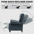 thumbnail image 5 of UIXE Recliner Chairs Faux Leather Push Back Recliners Upholstered Chairs, Navy Blue, Set of 2, 5 of 6