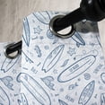thumbnail image 3 of Ambesonne Surfboard Grommet Curtain, Doodle Summertime, 50" x 96", Petrol Blue Slate Blue, 3 of 6