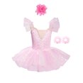 thumbnail image 1 of iiniim Robe Tutu de Danse Cygne Lac pour Filles Jupe Justaucorps Danseuse Costume Rose 110, 1 of 7