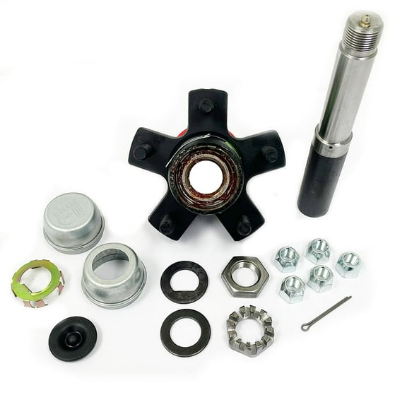 SOUTHWEST WHEEL Pre-Greased Easy Assemble 5 on 4-1/2" USA Idler Hub & Spindle for 2,000 lbs. Trailer Axle