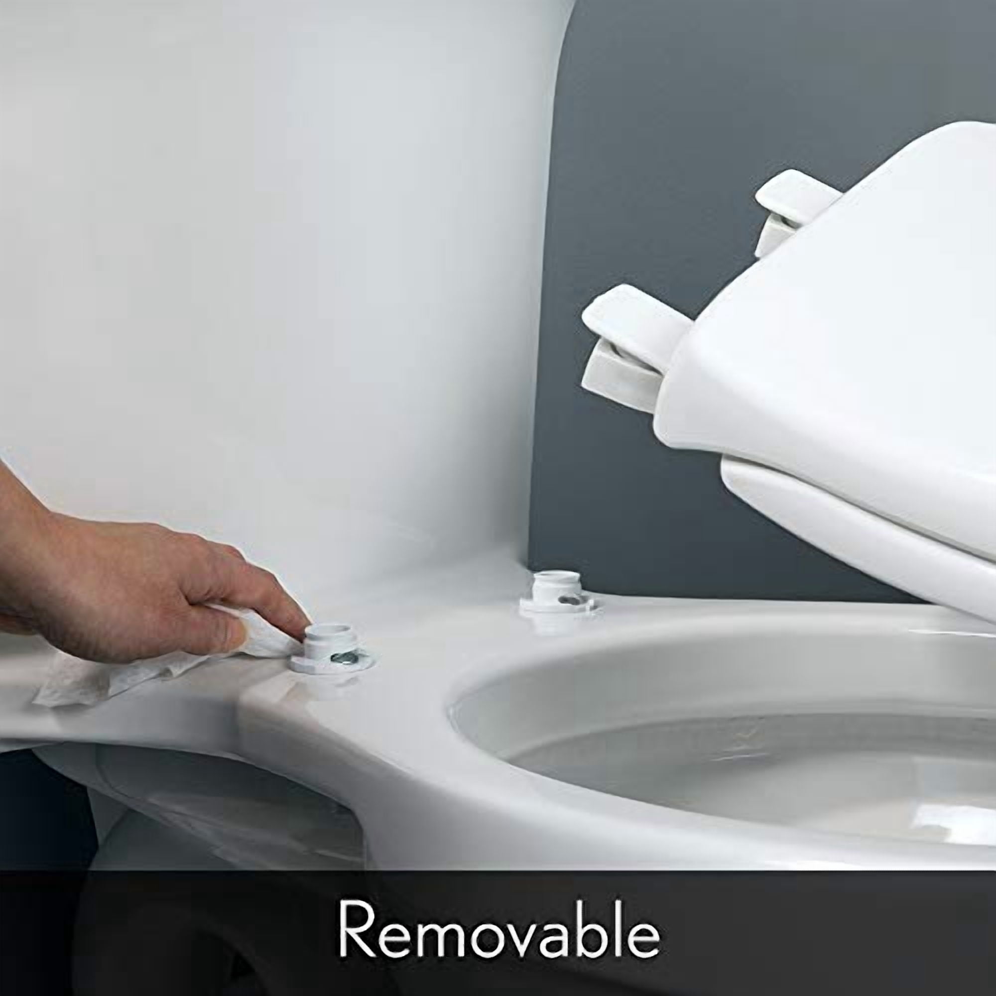 BEMIS 1200SLOWT 047 Elongated Closed Front Toilet Seat,Black, With Cover, Plastic, Black