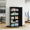 thumbnail image 6 of Fesbos Metal Garage Storage Cabinet with 2 Doors and 4 Adjustable Shelves, 71 Inches Tall Black Steel Locking Tool Cabinets for Office, Home, Garage, Gym, School, Warehouse, 6 of 11