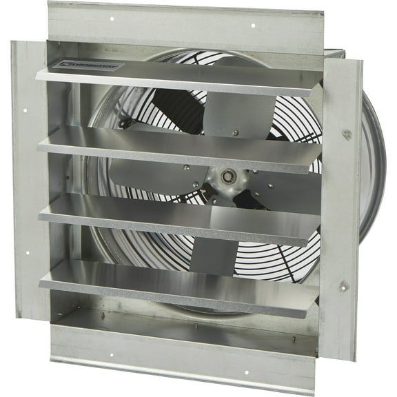Strongway Heavy-Duty Fully Enclosed Direct Drive Shutter Exhaust Fan, 14in., 1400 CFM, 120 Volts, 4 Blades