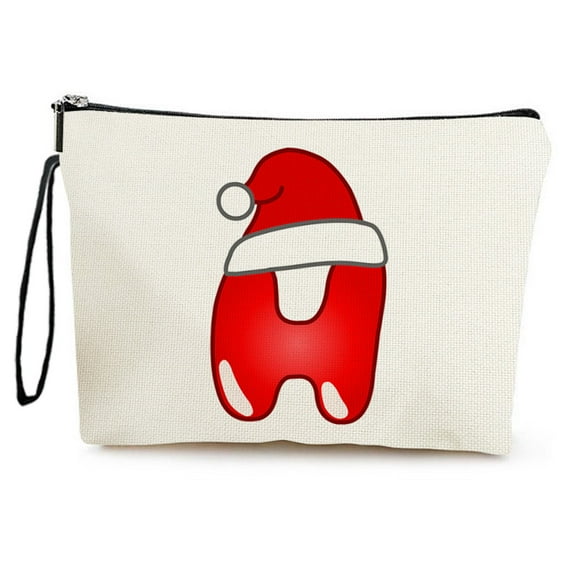 Christmas Present Themed Makeup Bag For Women Travel Toiletry Organizer With Brush Holder For Her