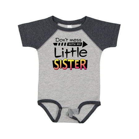 

Inktastic Don t Mess with My Little Sister Gift Baby Boy or Baby Girl Bodysuit