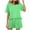 Green, variant on Fsshion Two Piece of Sets for Womens Summer Plus Size Casual Solid Color Home Short Sleeved Round Neck Pajama Top With Pants Set