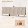 thumbnail image 3 of Aitjunz Modern Buffet Cabinet with Storage, 92.63'' W Sideboard and Buffets, Fluted Arched Cabinet w/Adjustable Shelces, Wooden Coffee Bar for Dining Room, Kitchen, Living Room, Entryway, Natural, 3 of 7