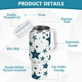 thumbnail image 3 of JSTEL Blue Stars Starry 40 oz Tumbler Stainless Steel Water Bottle Vacuum Insulated Cup with Straw Lid & Handle For Travel Car Cup Holder, 3 of 8