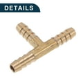thumbnail image 6 of Brass Hose Barb Fittings 1/4" T Shaped 3 Way Connector for Air Water Oil Gas Fuel 1 Pcs Gold Tone, 6 of 6