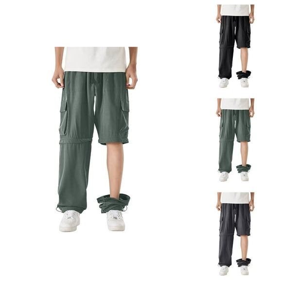 Convertible Cargo Pants for Men Trekking Hiking Zip-Off Sweatpants Joggers with Pockets Mens Casual Pants Trousers